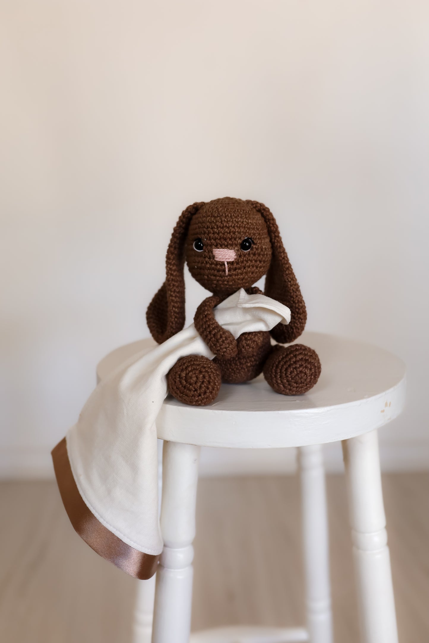 CuddleBun: Handmade Crochet Bunny & Organic Hemp Blankie